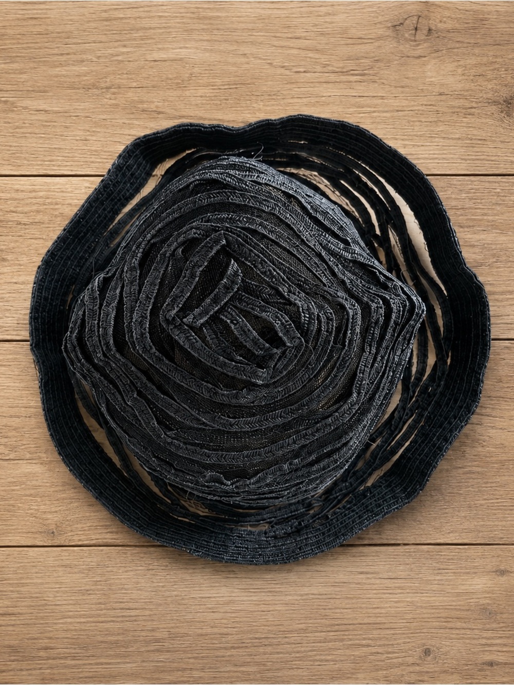 Nine West Black Open Weave Textured Bucket Hat
